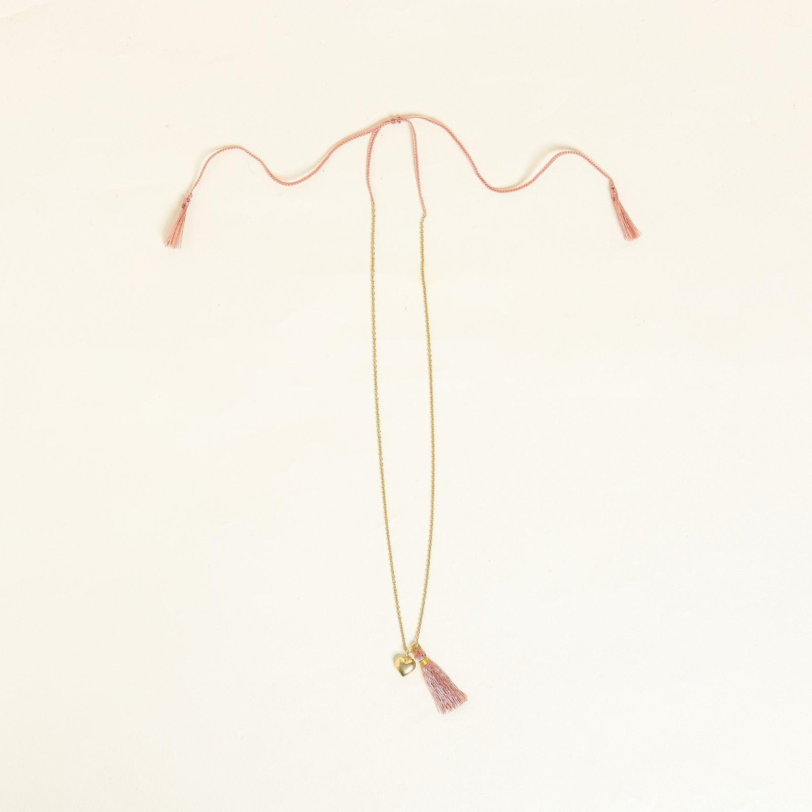 Necklace with Pink Love Accents - praijing