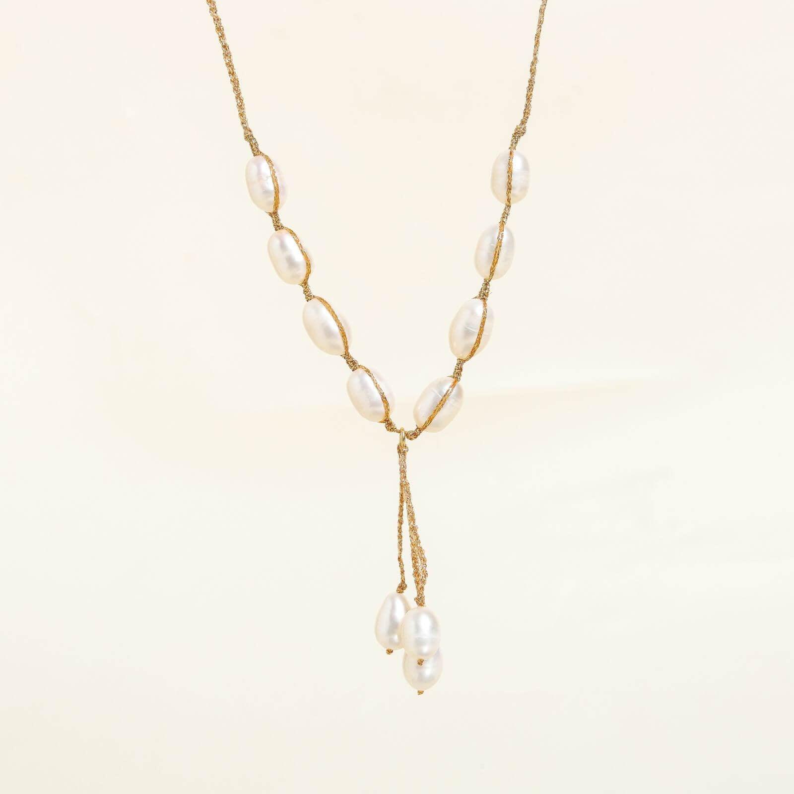 Goldy Luster Pearl Necklace - praijing