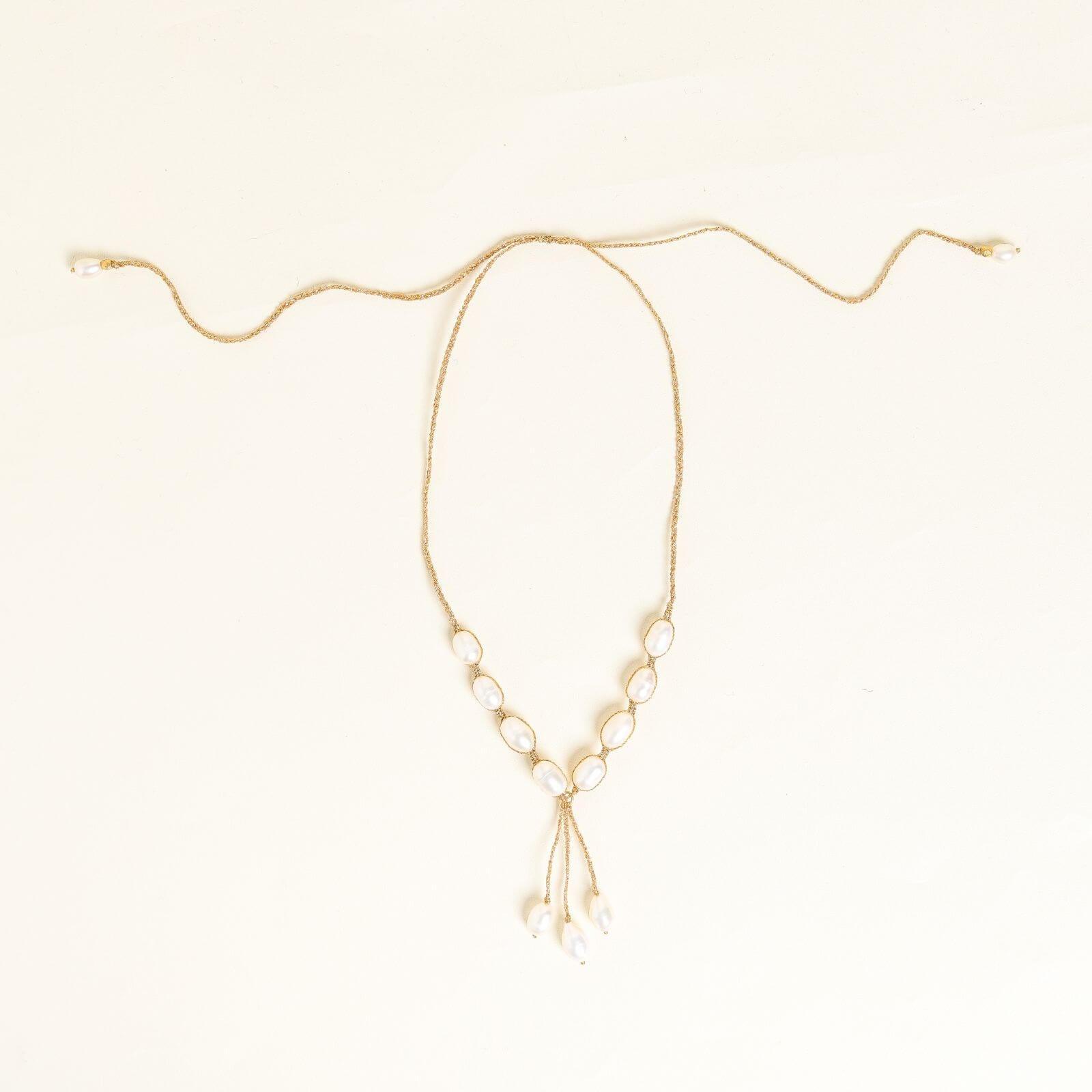 Goldy Luster Pearl Necklace - praijing