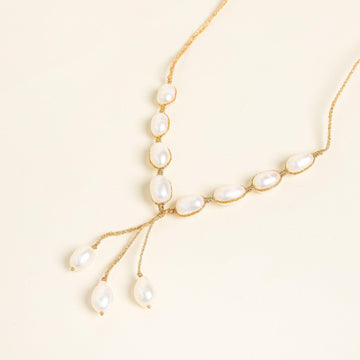 Goldy Luster Pearl Necklace - praijing