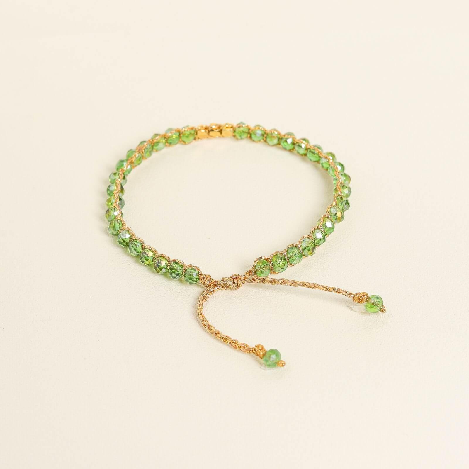 Green Crystal Kid Bracelet - praijing