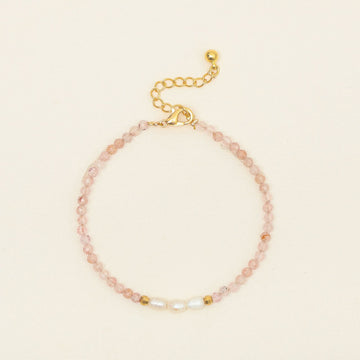 Gelang Batu Permata Bohemian Rose Quartz 