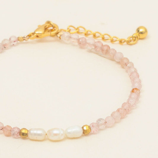 Gelang Batu Permata Bohemian Rose Quartz 