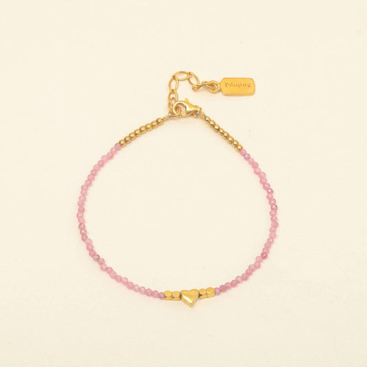 Gold Luxpraijing Rose Quartz Bracelet - praijing