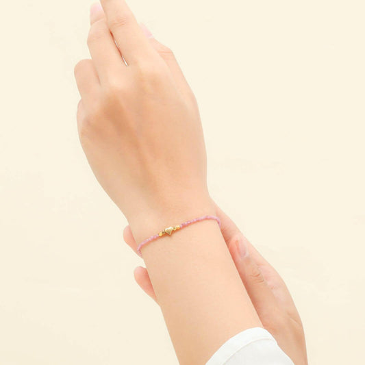 Gold Luxpraijing Rose Quartz Bracelet - praijing