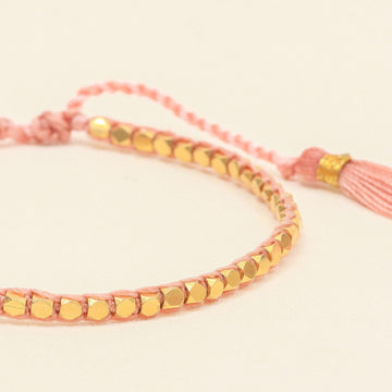 Light Pink Gold Nugget Bracelet - praijing