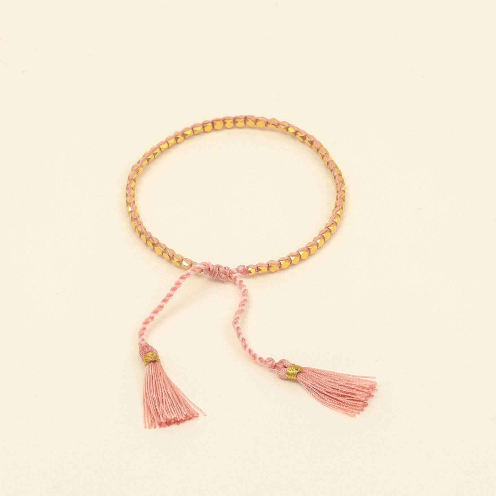 Light Pink Gold Nugget Bracelet - praijing