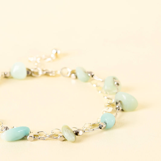 Gelang Batu Permata Perak Bohemian Amazonite