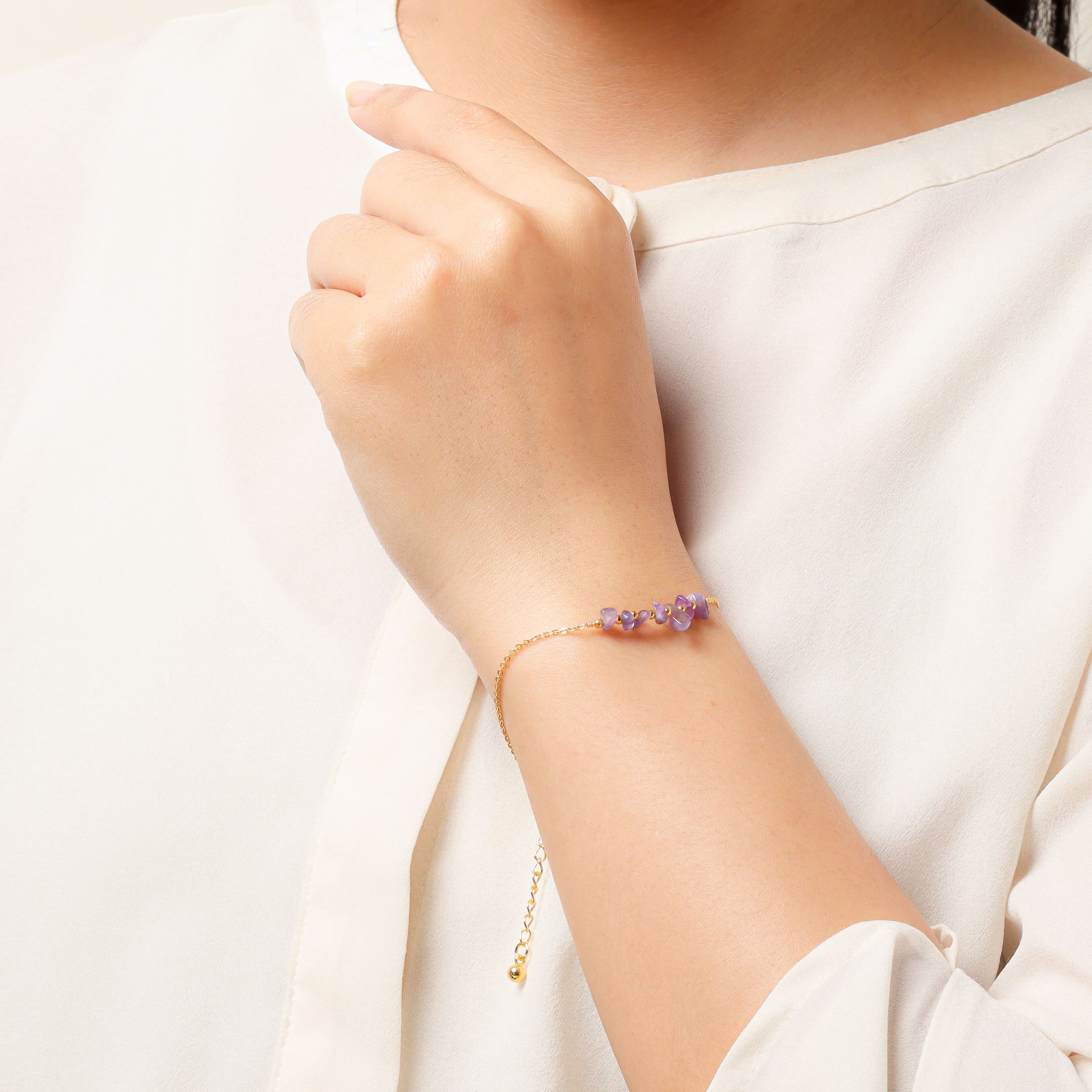 Bohemian VIP Amethyst Gemstone Bracelet Gold | Amethyst Gold Bracelet ...