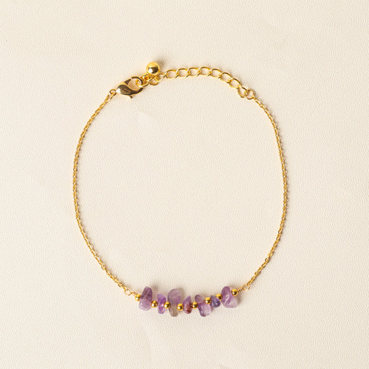 Gelang Batu Permata Emas Bohemian VIP Amethyst 