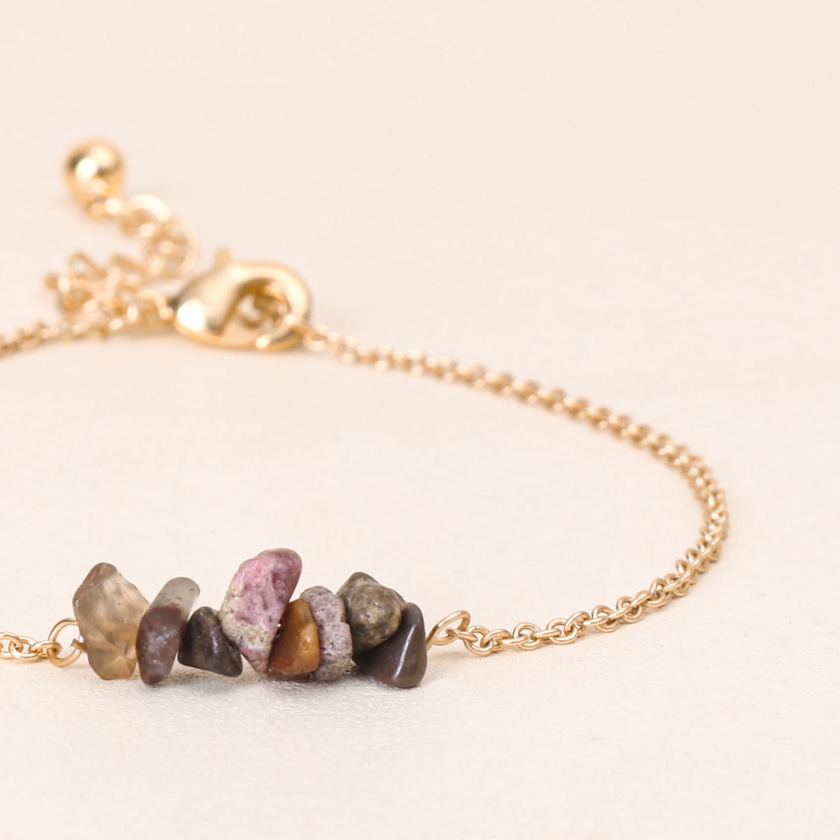 Bohemian VIP Rhodonite Dark Gemstone Bracelet Gold | Rhodonite Bracelet ...