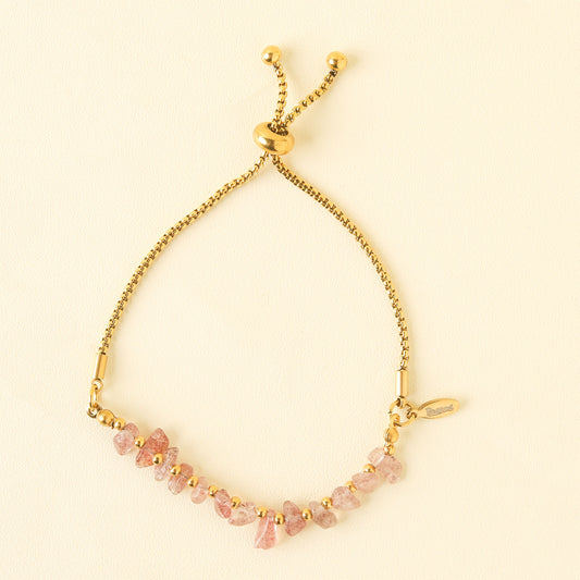 Gelang Batu Permata Vivian Strawberry Quartz