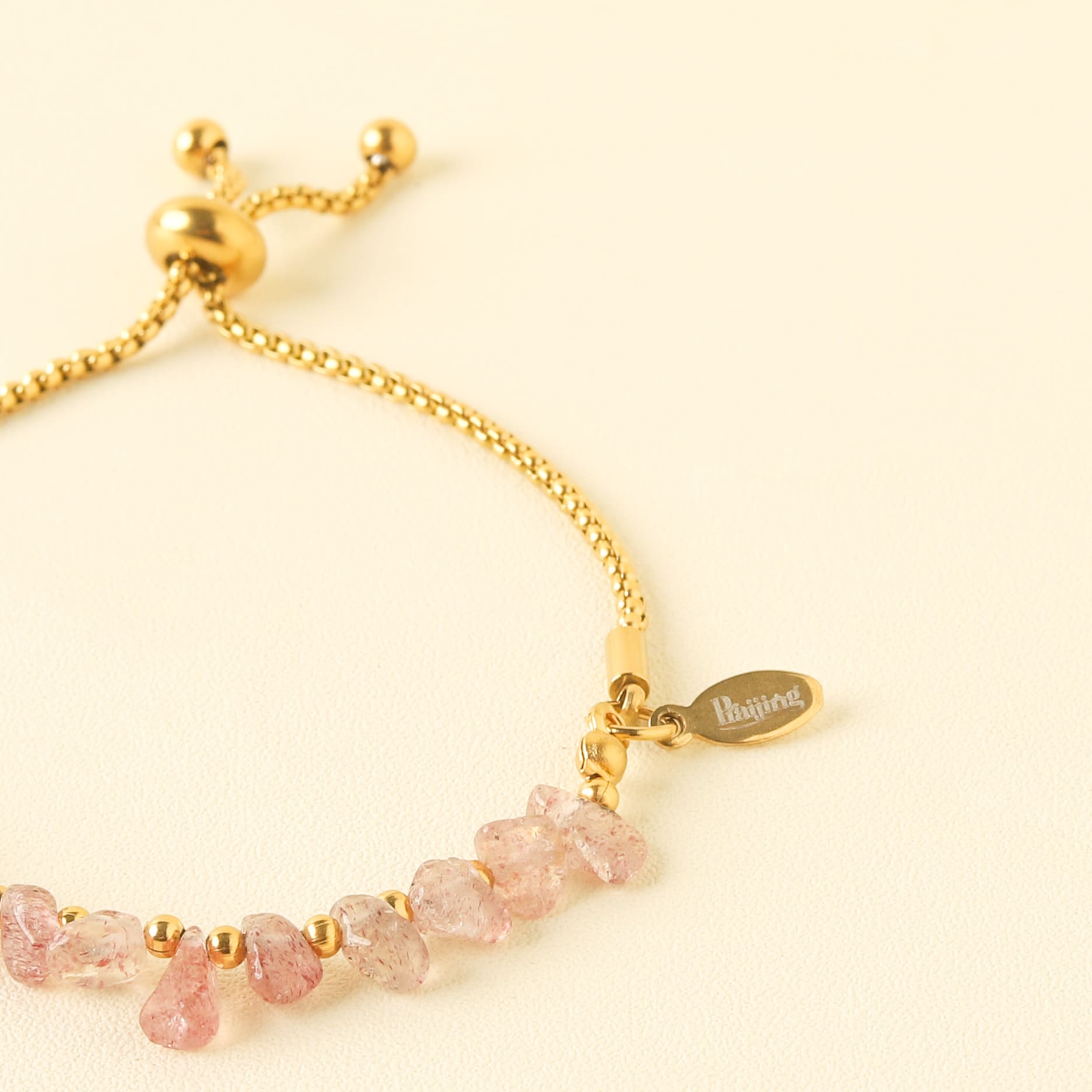 Gelang Batu Permata Vivian Strawberry Quartz